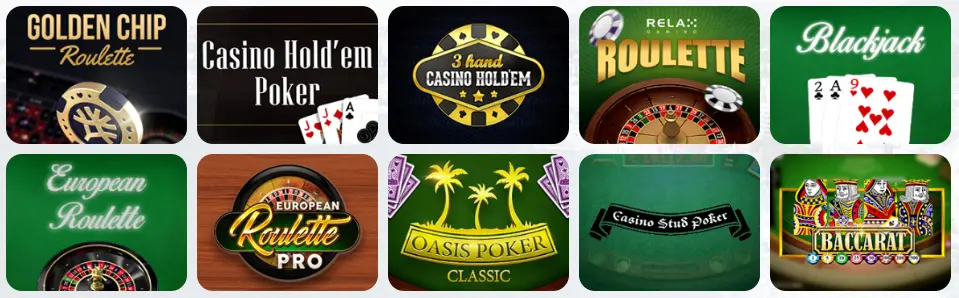Giochi da tavolo al VEGAS DAYS CASINO